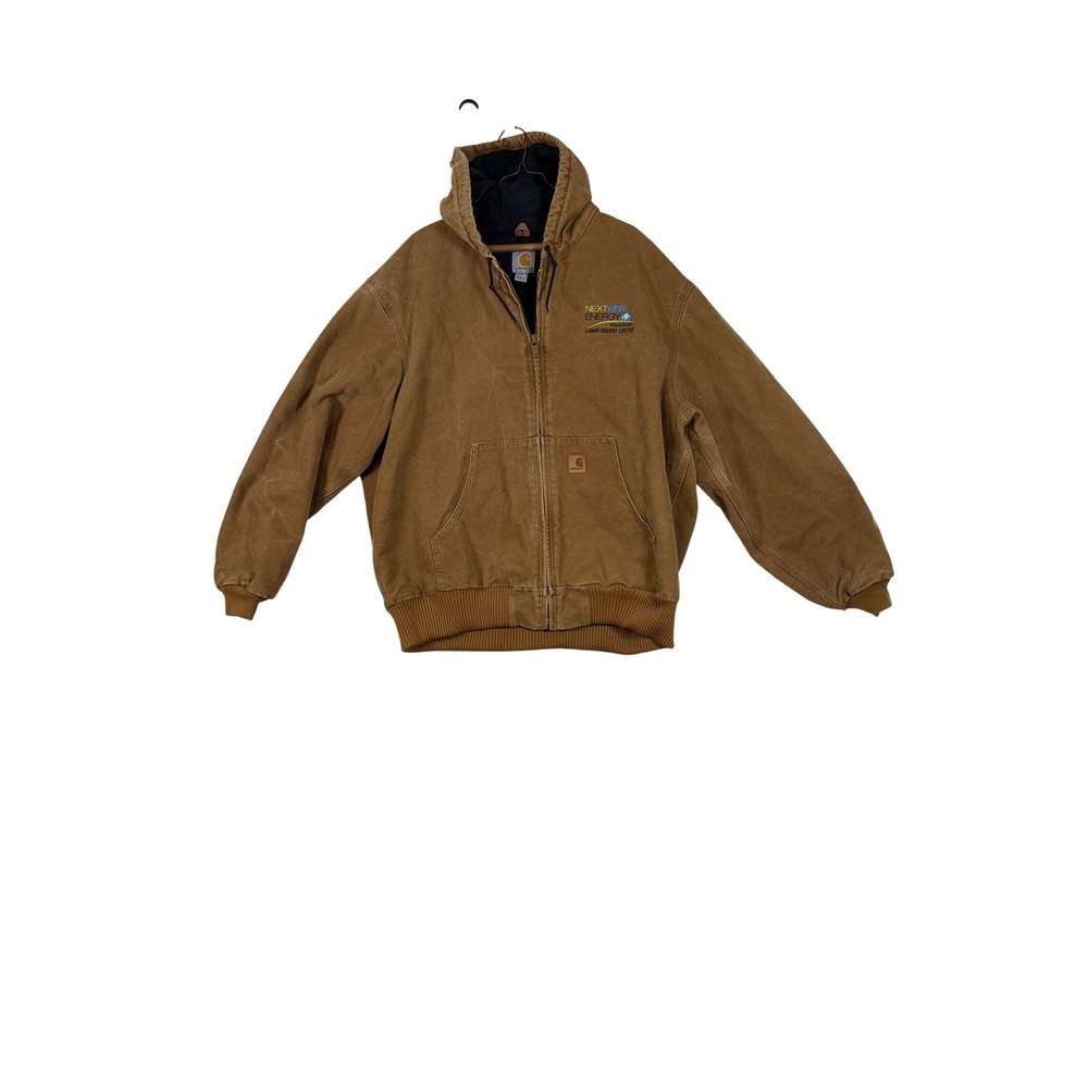 Carhartt Mens XL Brown Duck Quilted Lined Active Jacket NextEra Energy Logo J130